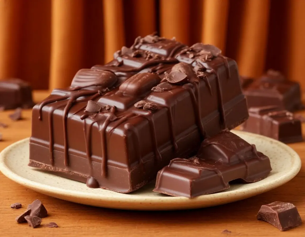 шоколад на тарелке