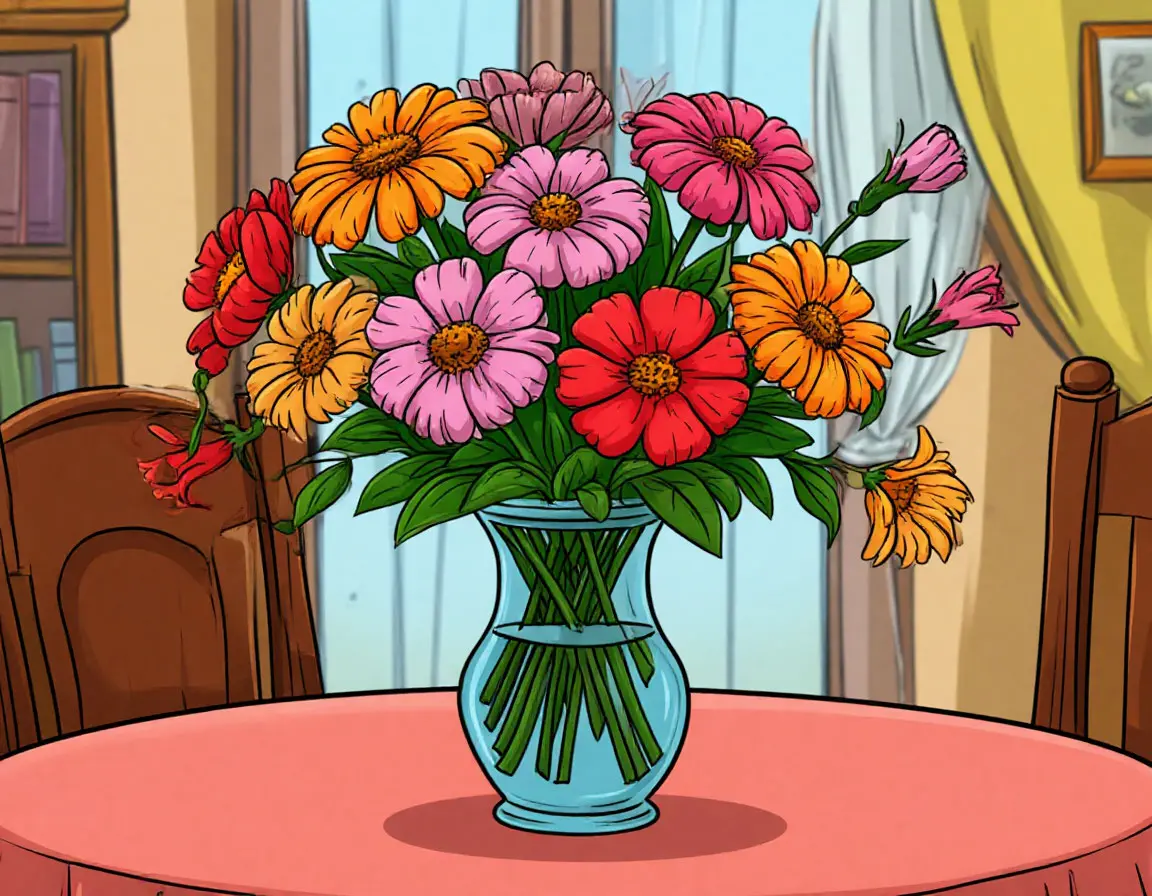 букет цветов в вазе на столе