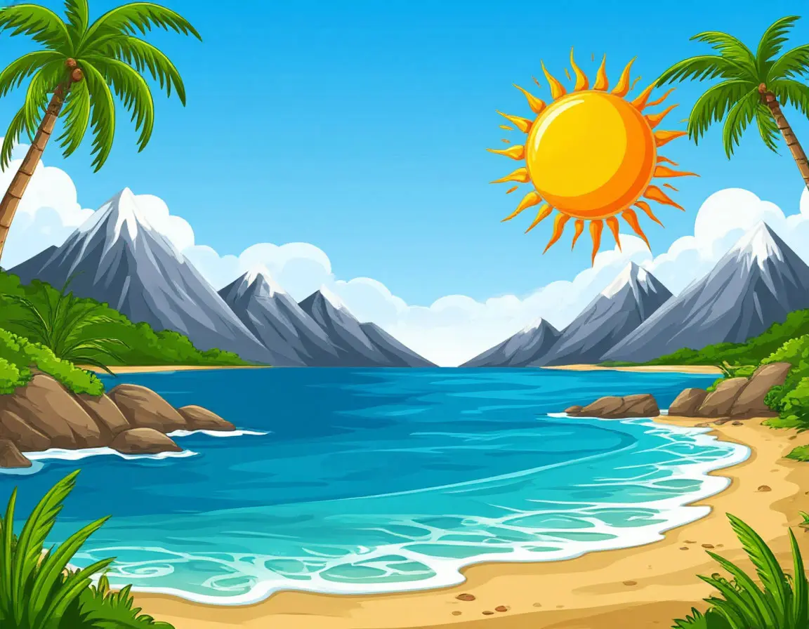 солнце, горы, море, пляж