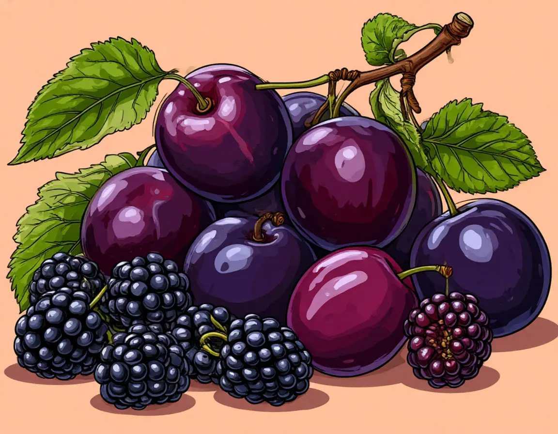 слива и ежевика