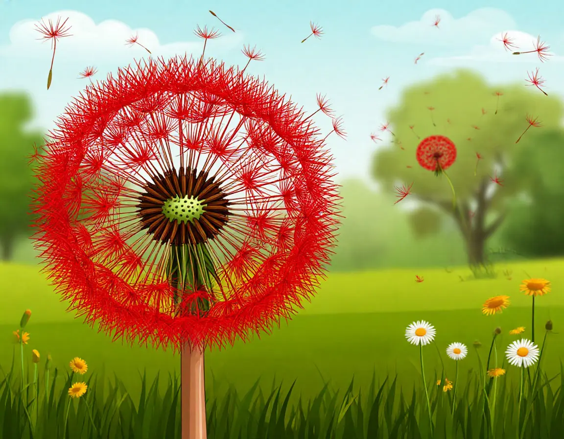 красный одуванчик
