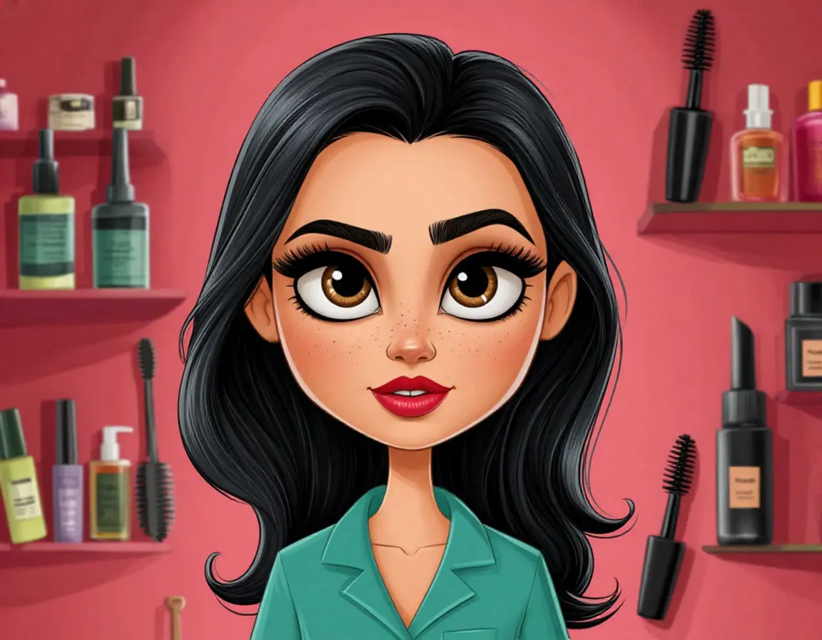 женщина накрашена