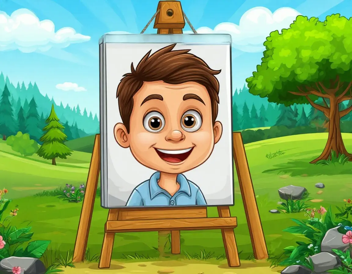 портрет на мольберте