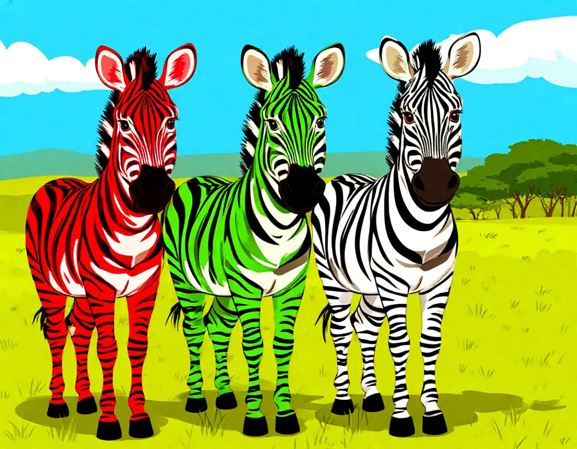 цветные зебры