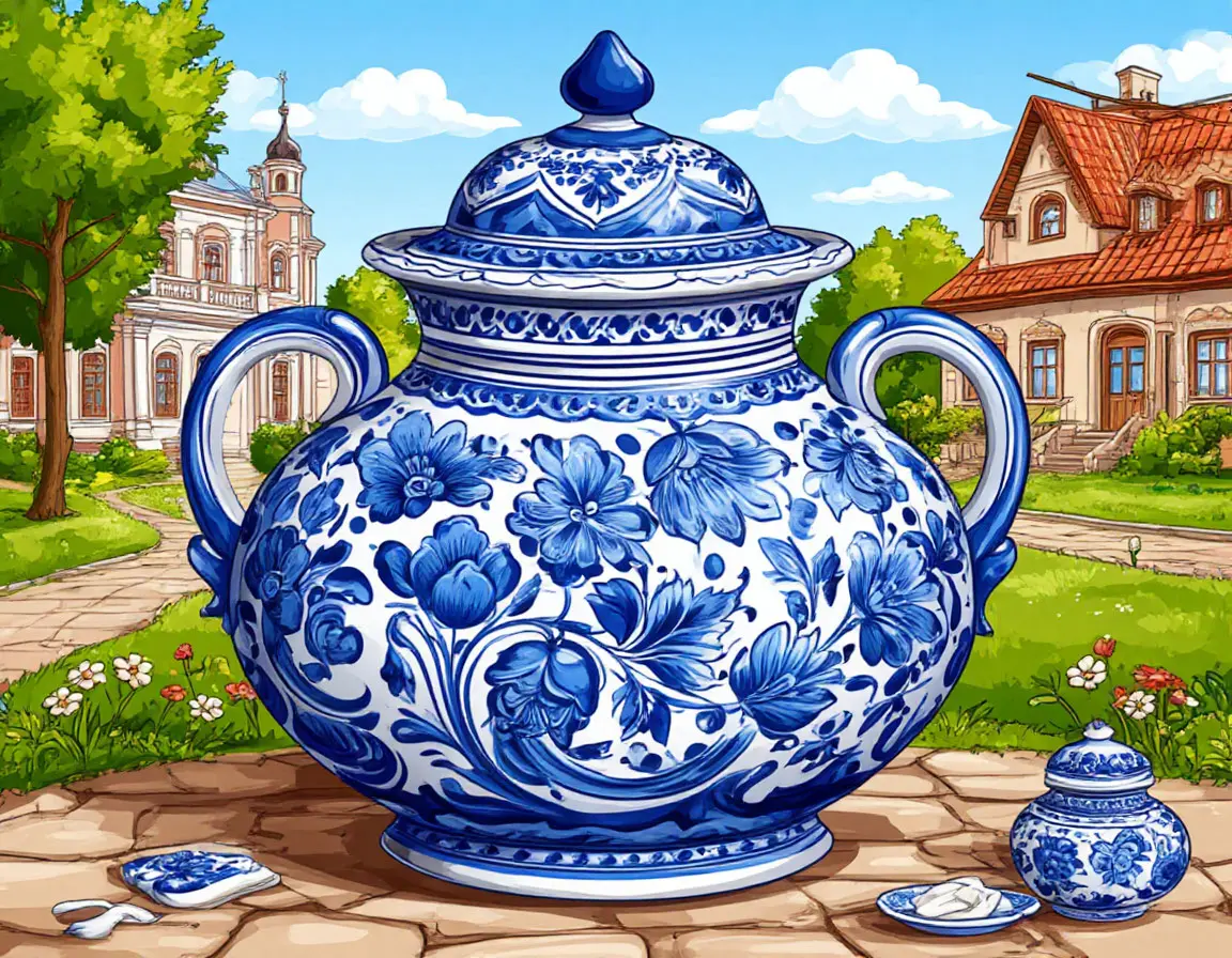 посуда гжель