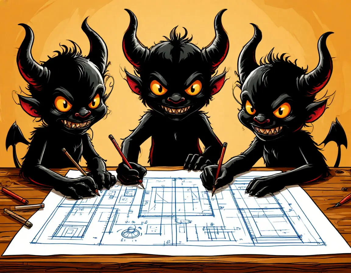 три черных чертенка чертят чертеж