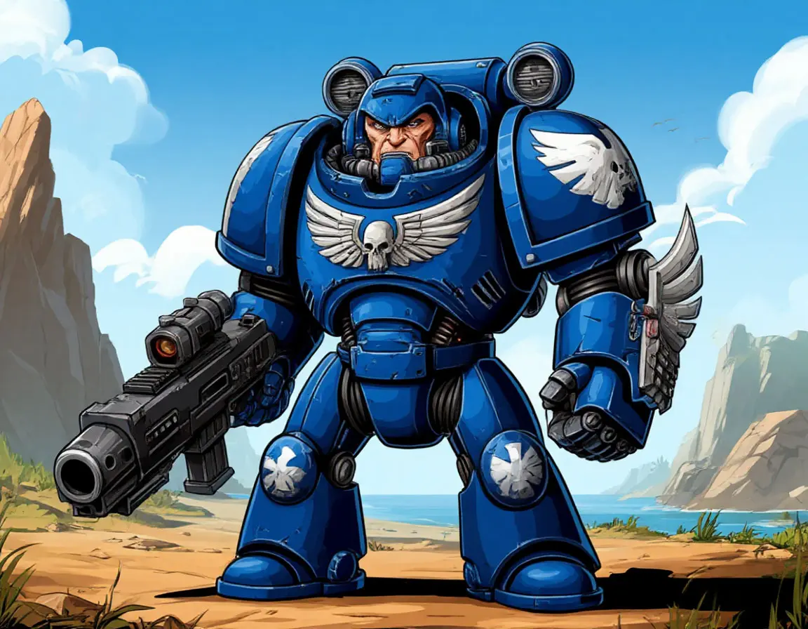 синий робот