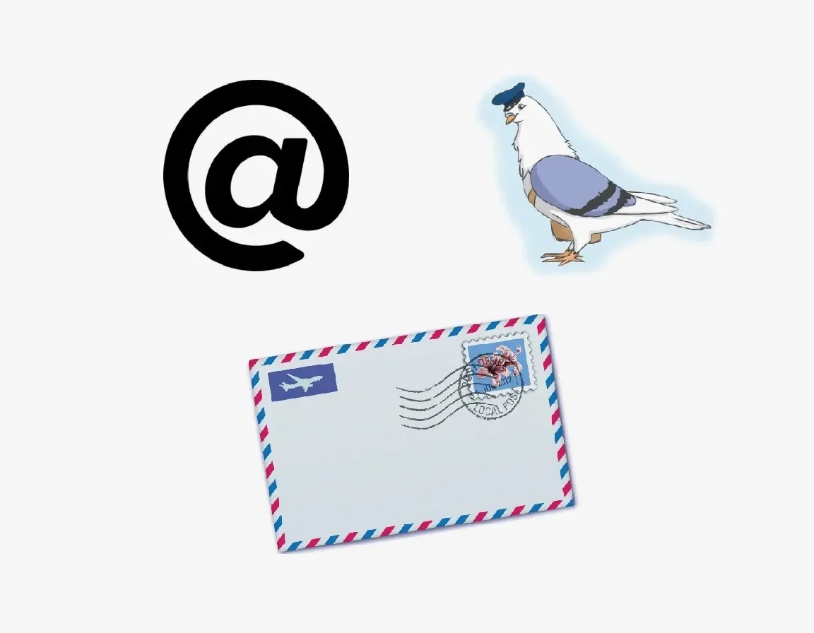 письмо, голубь, @
