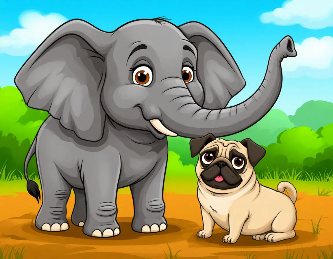 слон и собака