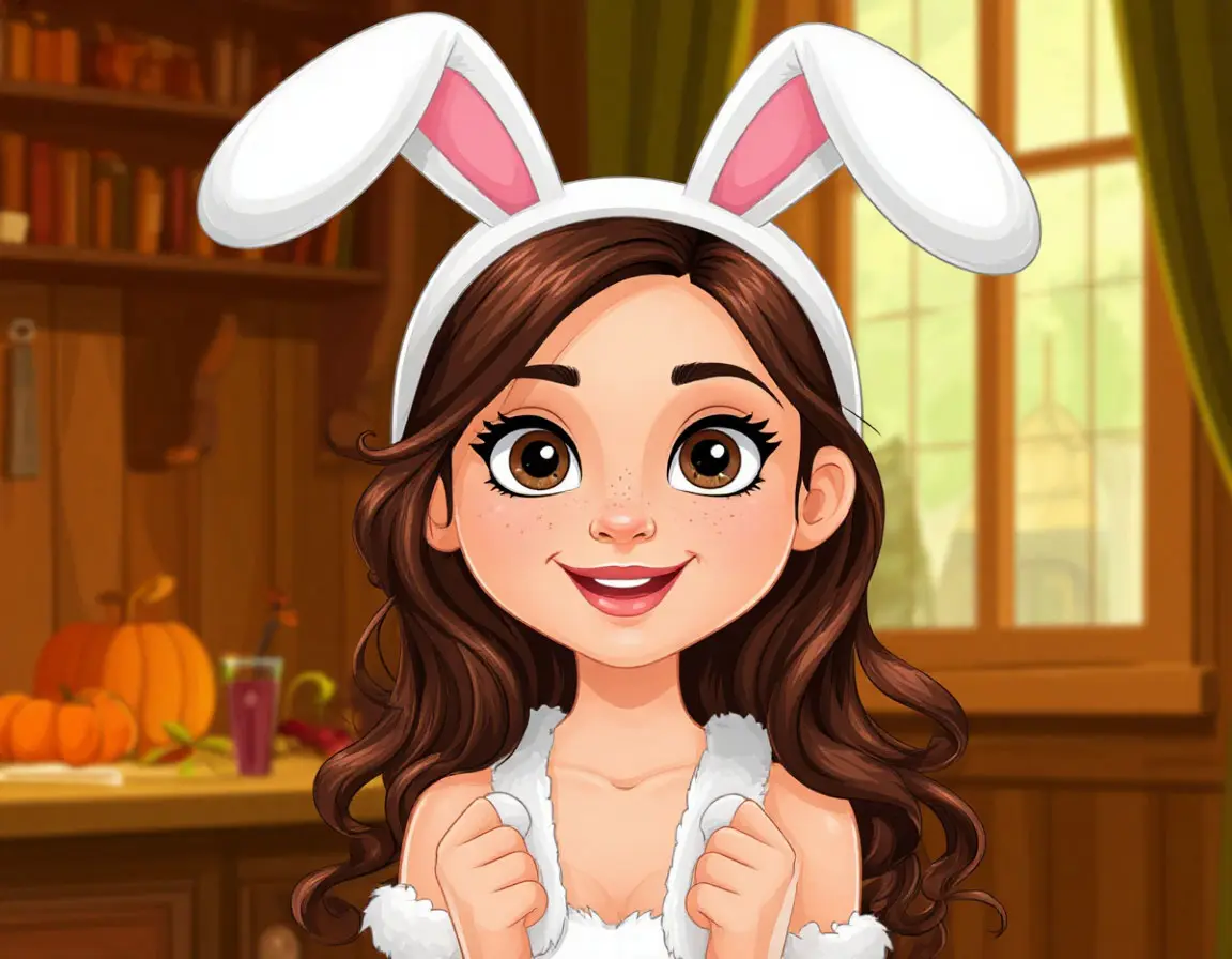 девочка в костюме зайчика