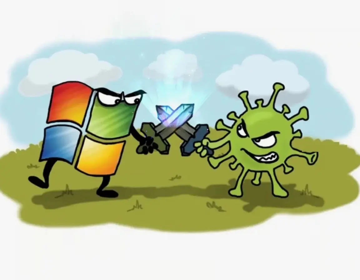 виндовс сражается с вирусом