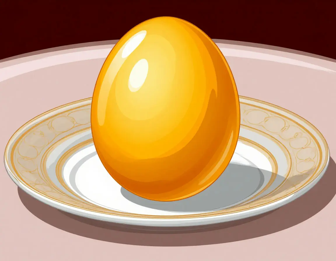 золотое яичко на блюдце