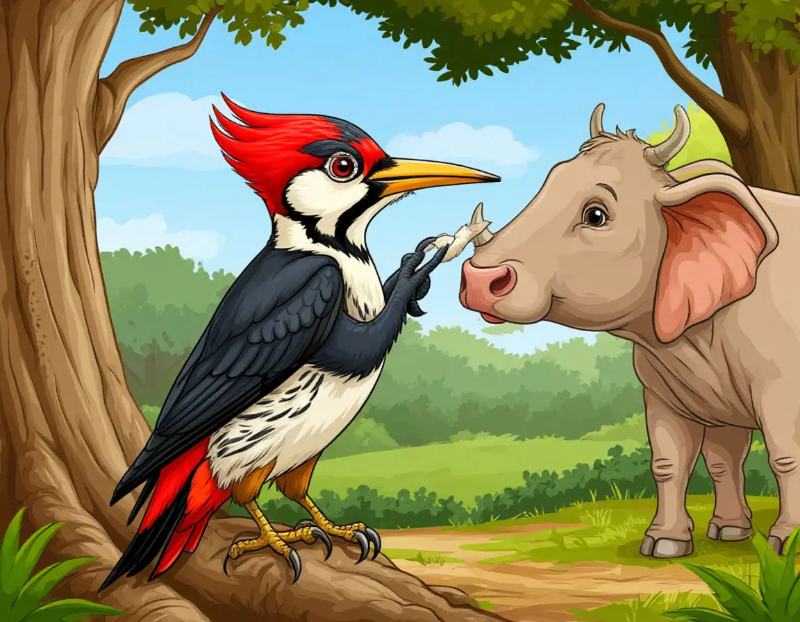 носорогослонобык и дятел