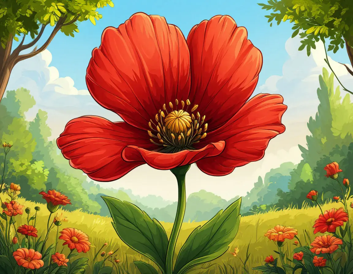 красный цветок