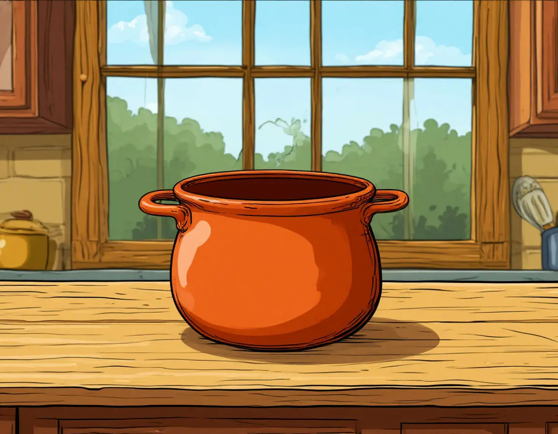 пустой горшок на подоконнике