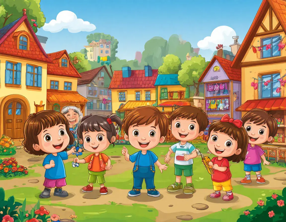 ребята играют во дворе