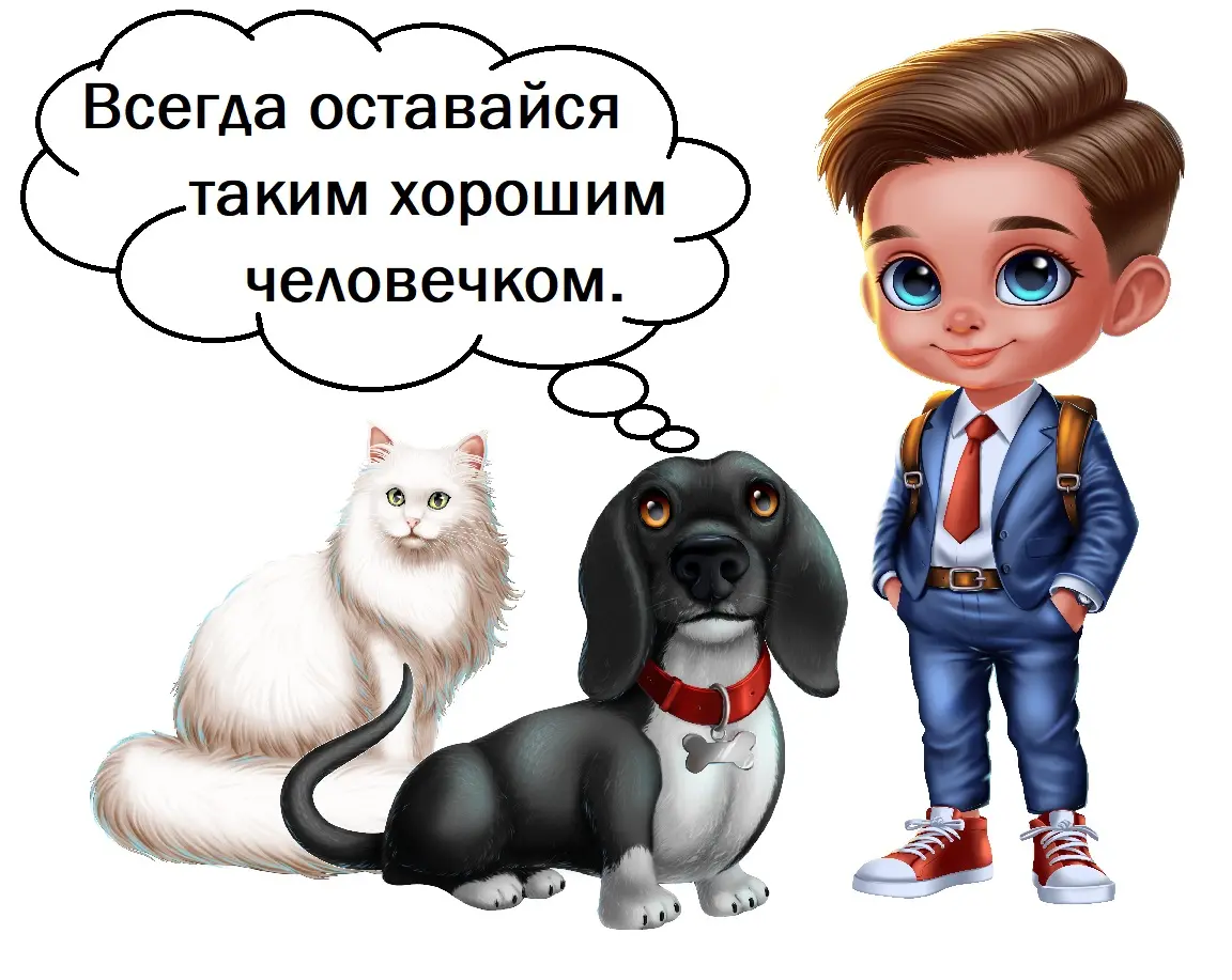 герои сайта Демид, собака и кот