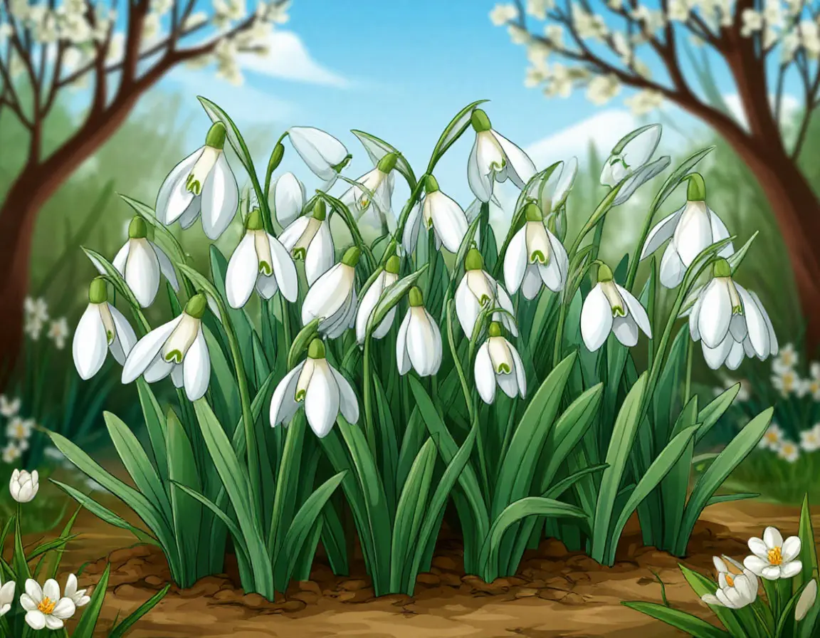 первые весенние цветы