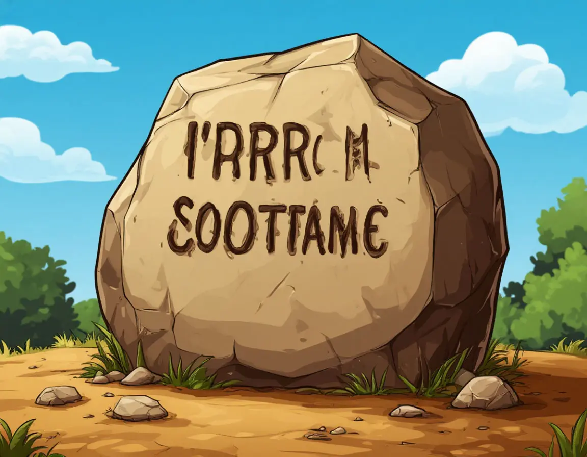 нечитаемая надпись на камне