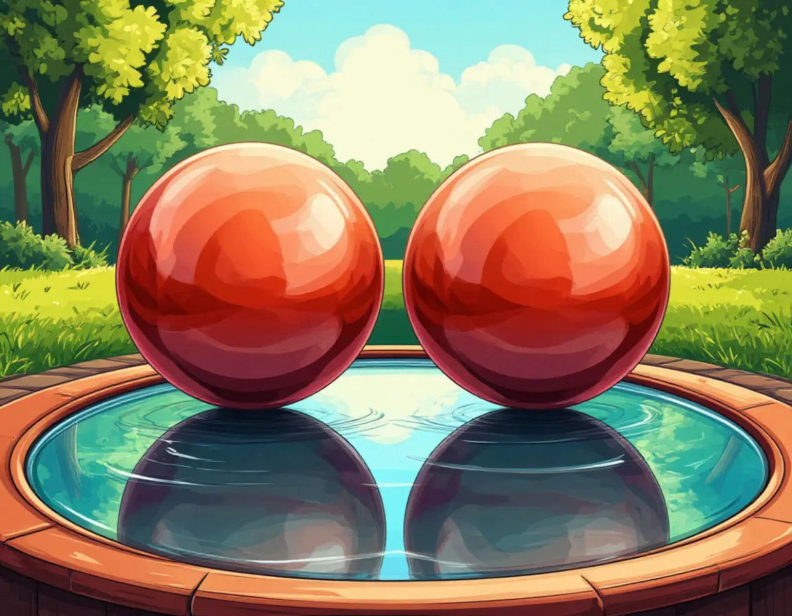 шары на зеркале