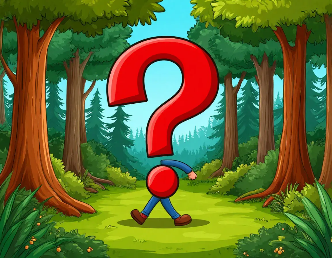 знак вопроса в лесу