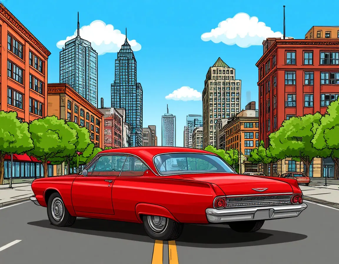 красный автомобиль