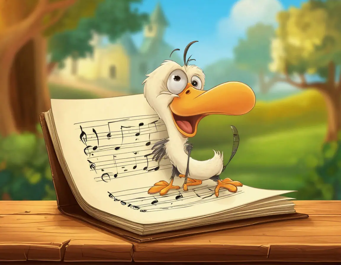 птица на нотах