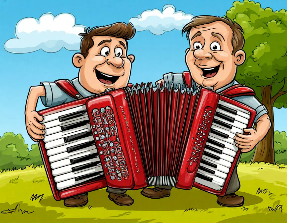 люди играют на гармошке