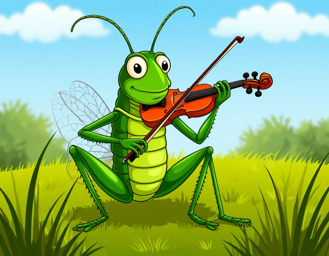 кузнечик играет на скрипке