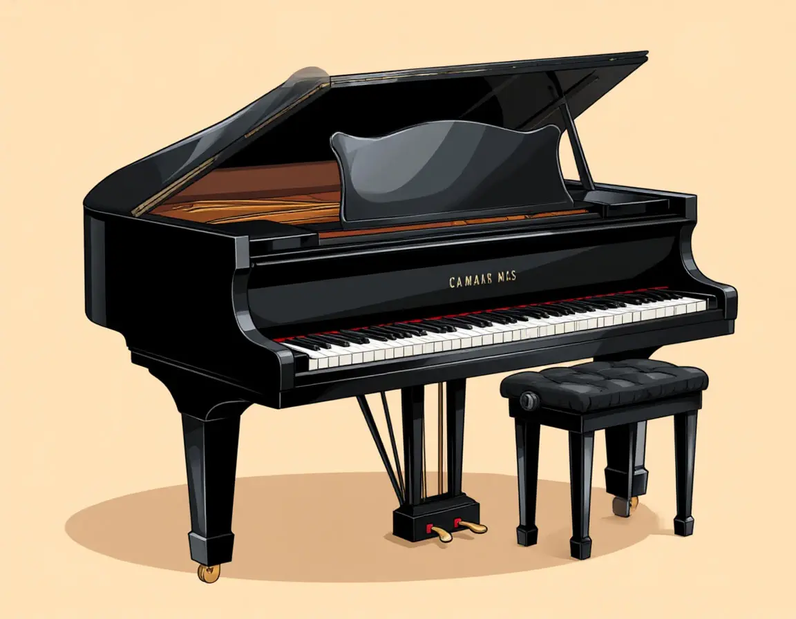 рояль чёрный