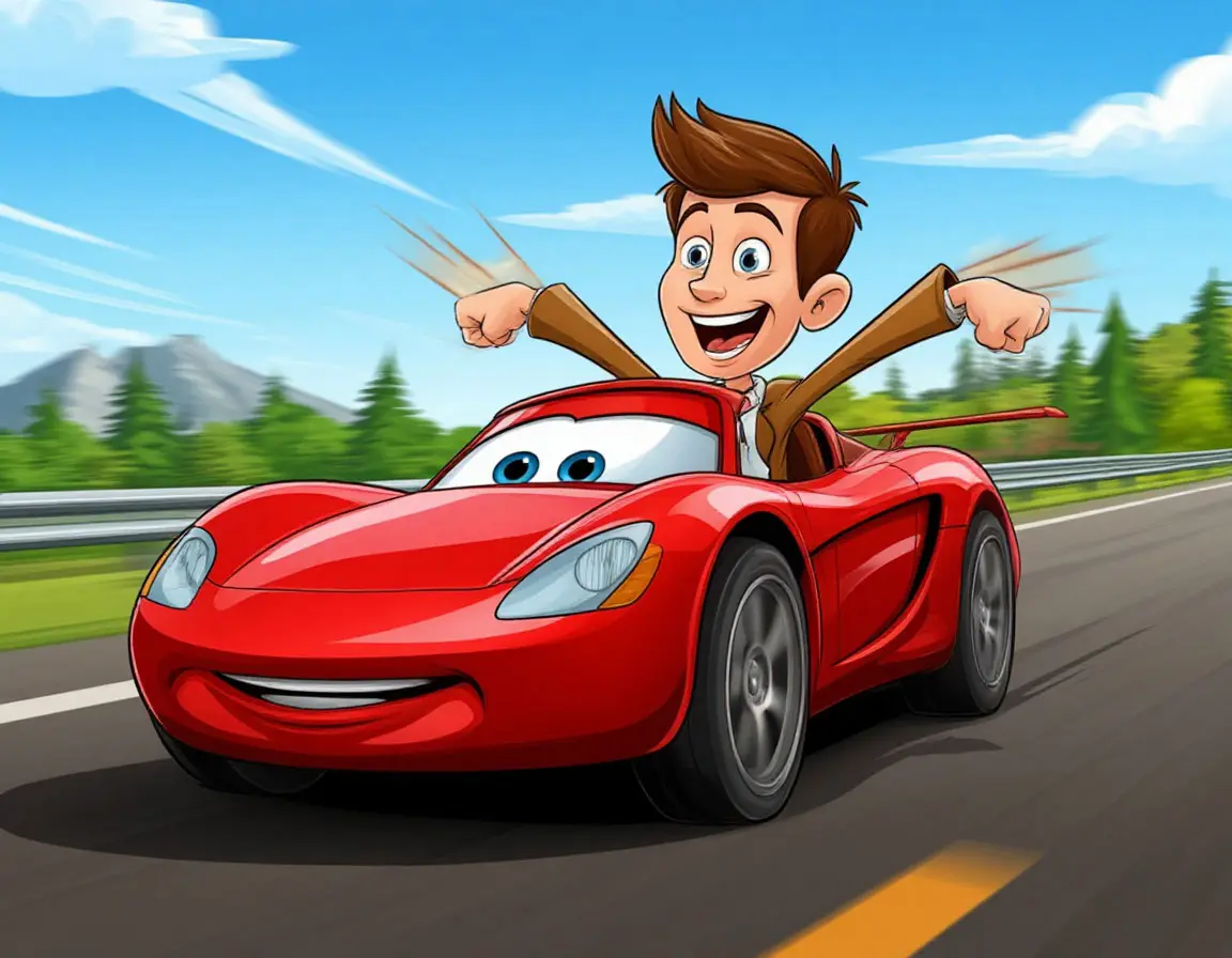 машина мчит