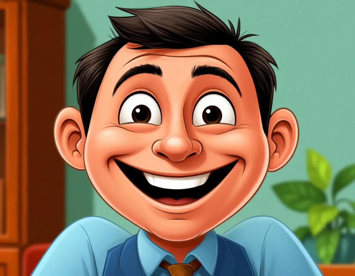 дяденька улыбается