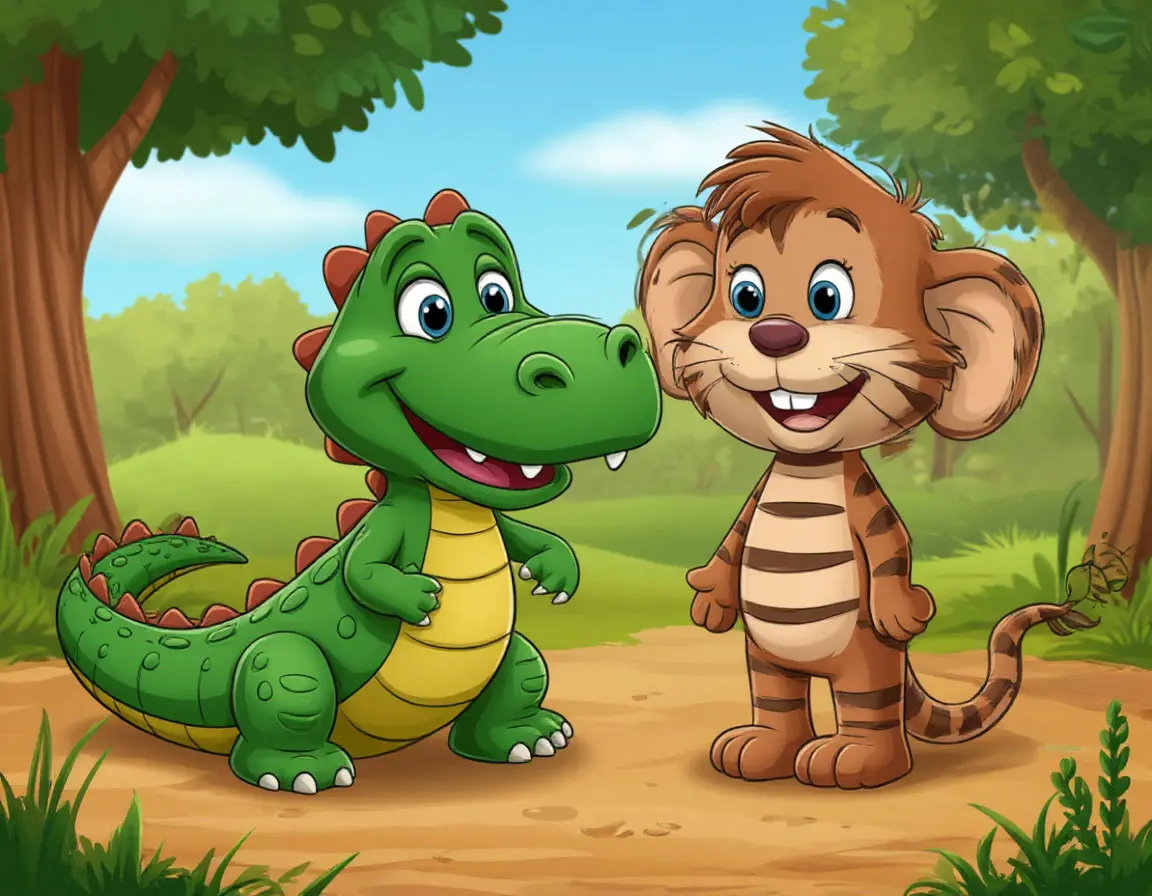 крокодил и кто-то