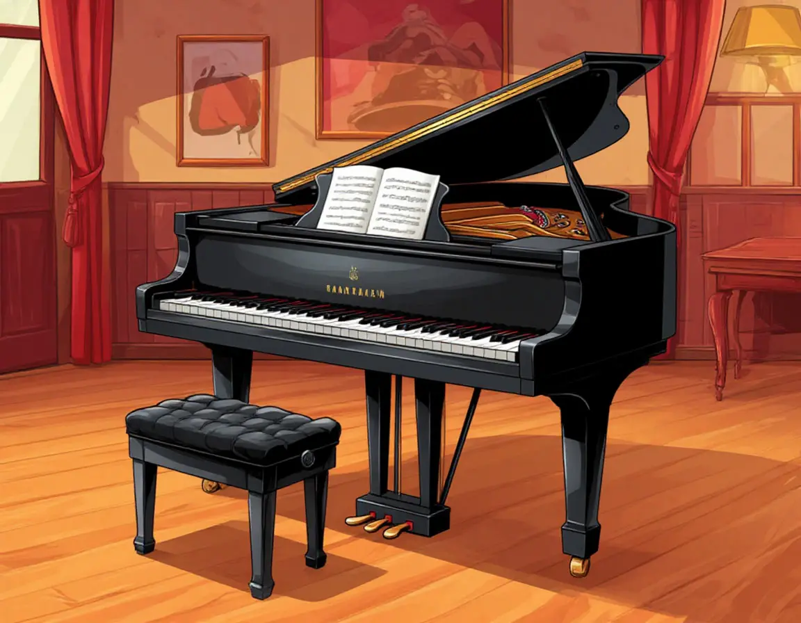 черный фортепиано