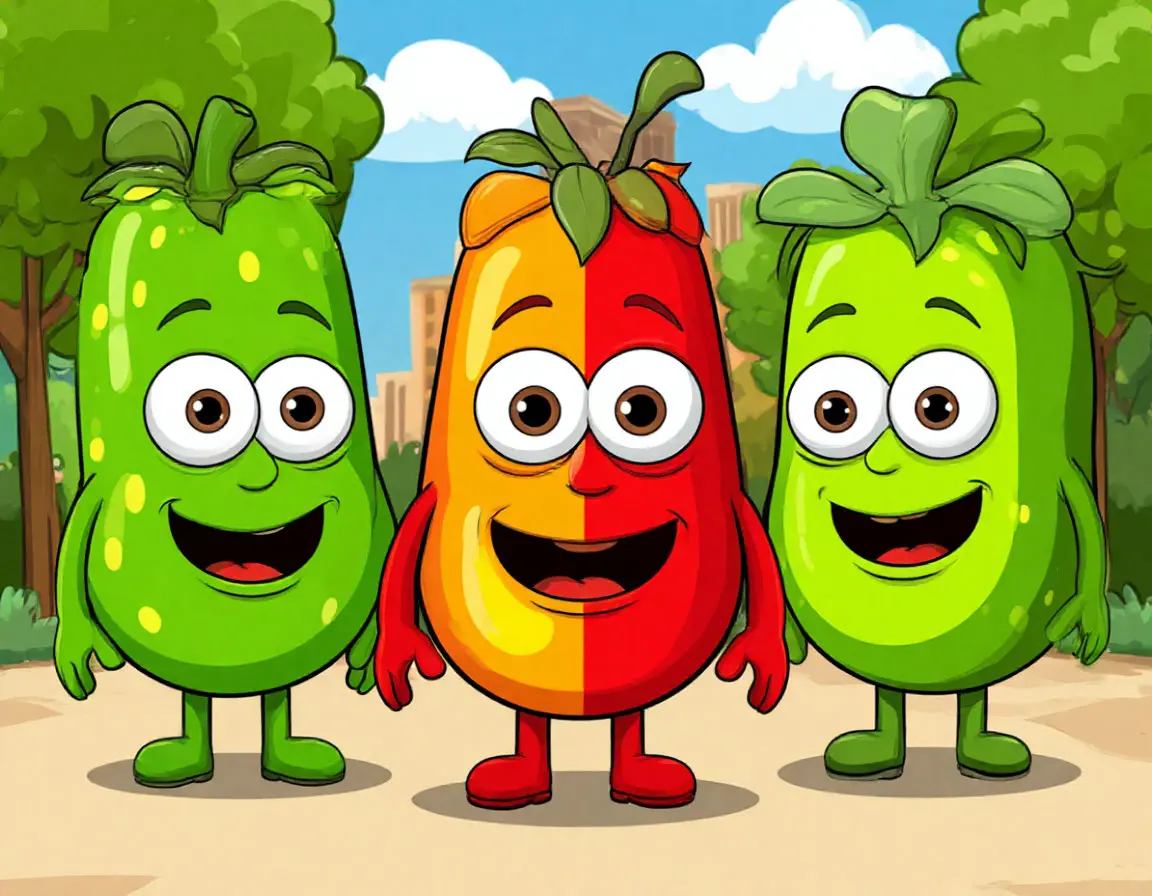 три цветных груши