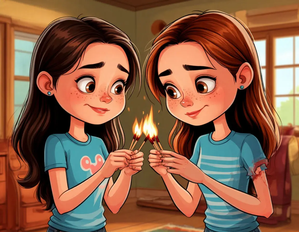 девочки дома зажгли спички
