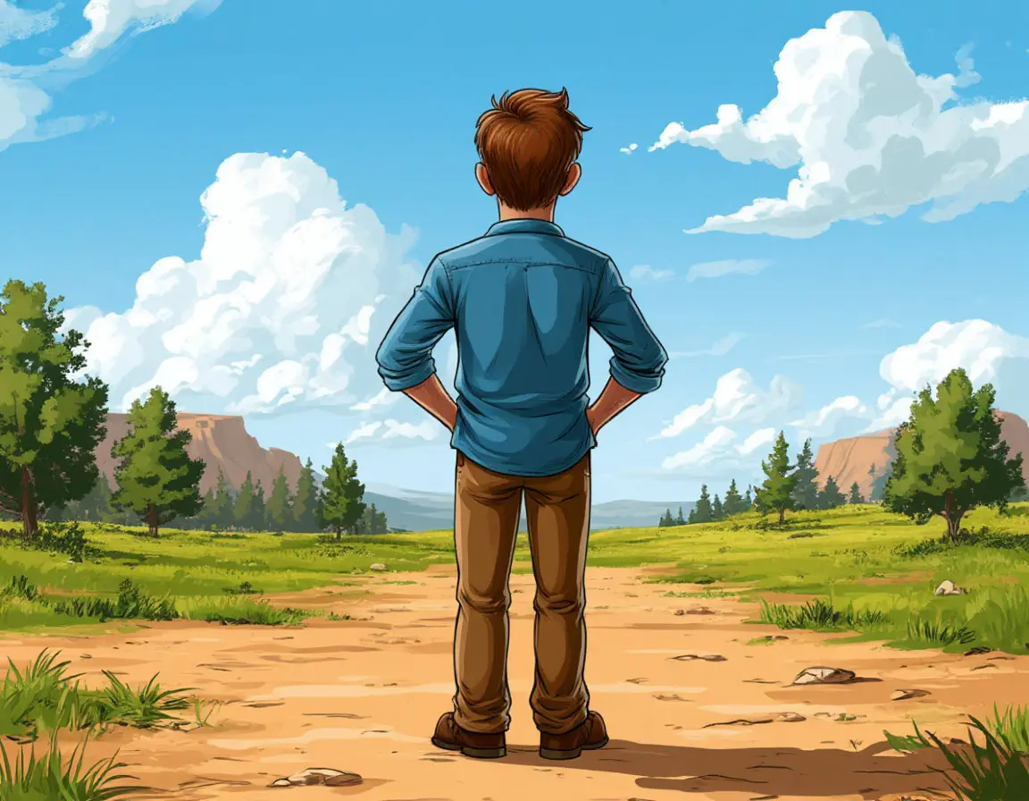 человек смотрит в даль