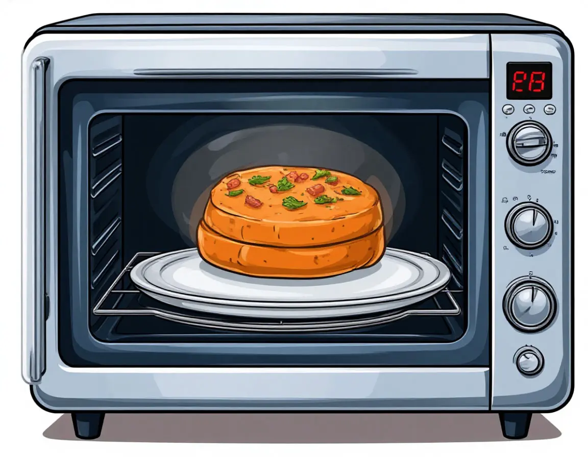 еда греется в микроволновой печи