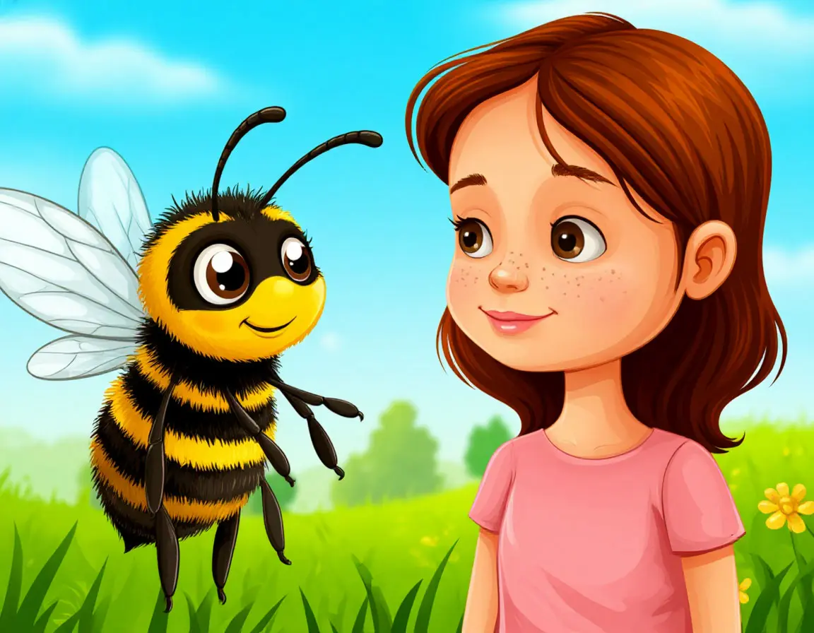 девочка встретила пчелу