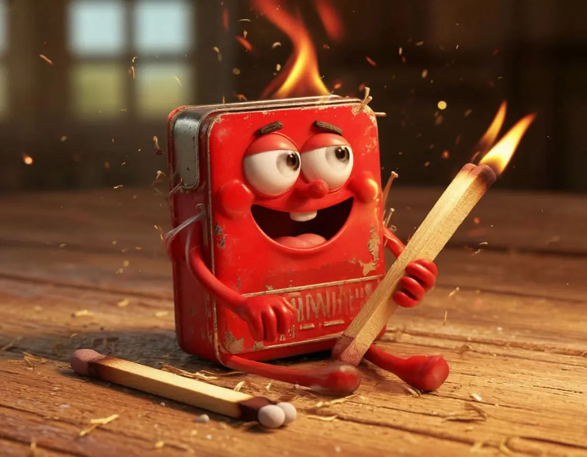 спички играют на полу