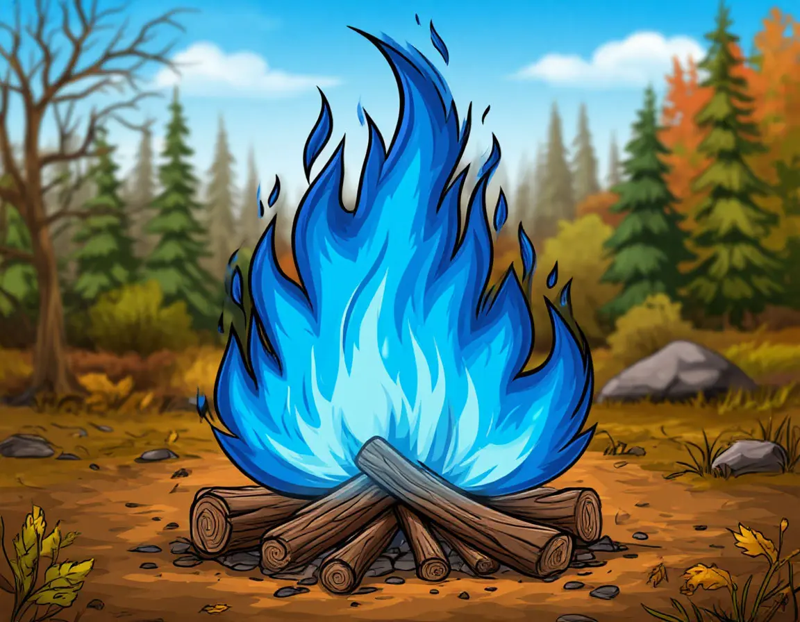 костёр с синим пламенем