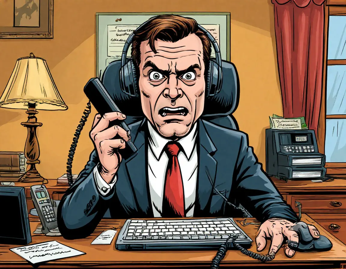 человек работает в офисе