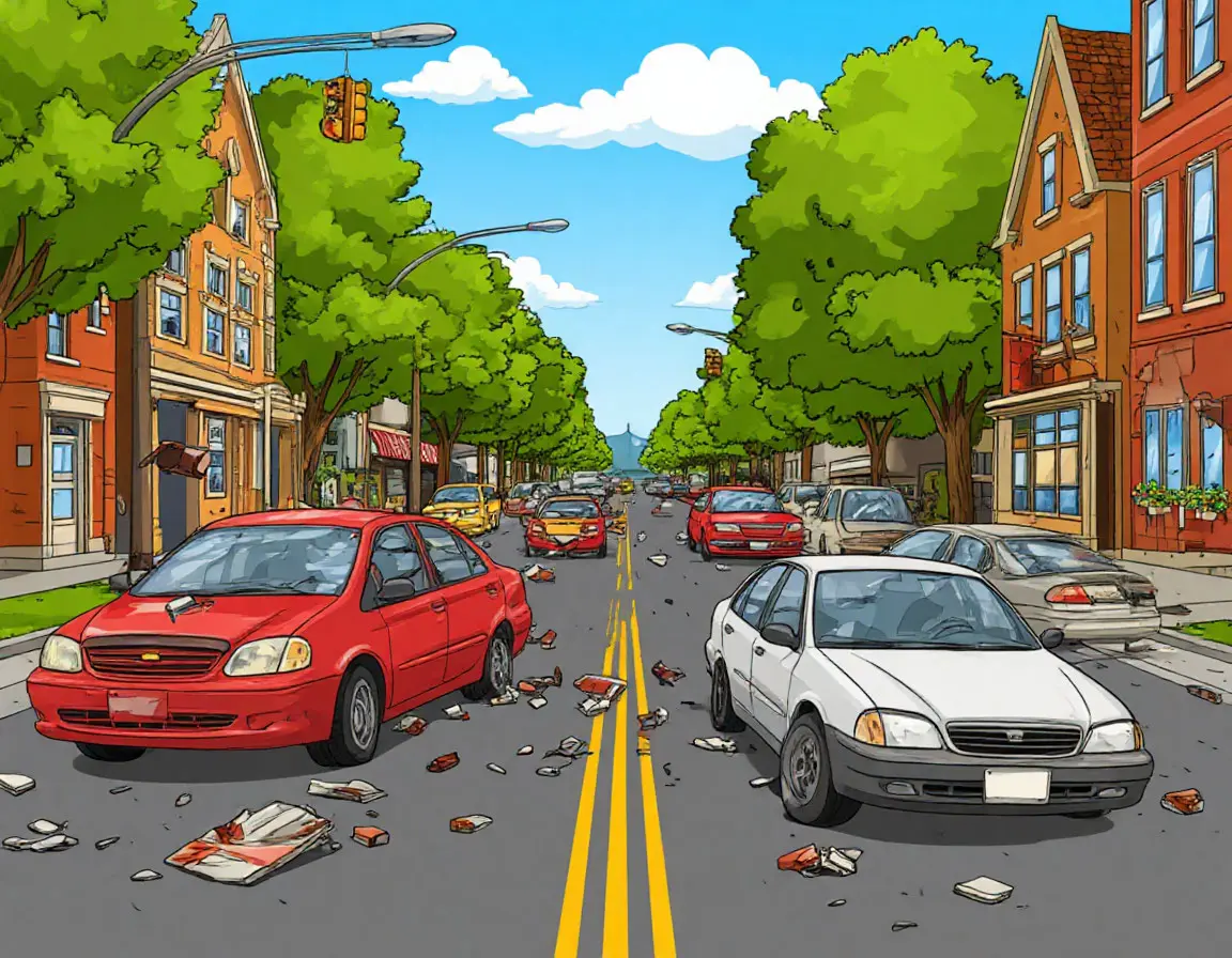 массовая автомобильная авария (ДТП - дорожно-транспортное происшествие)