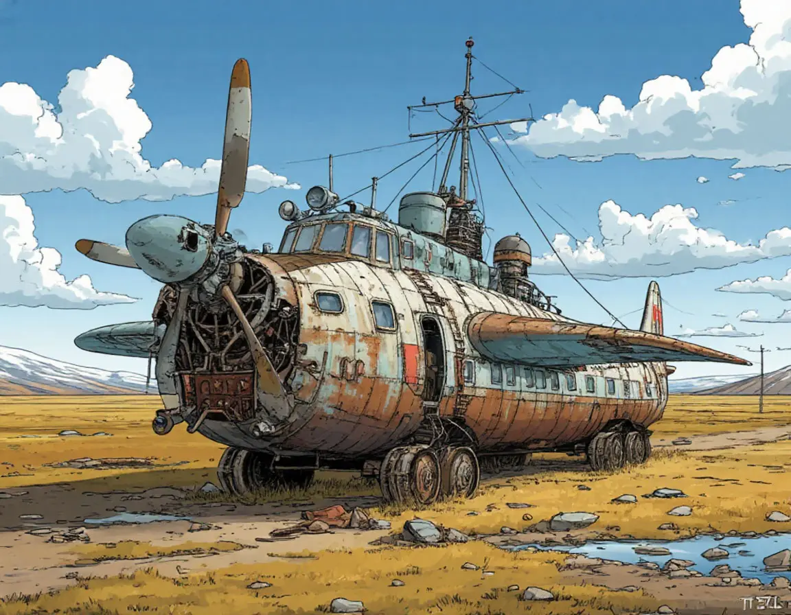 старый самолёт металлолом