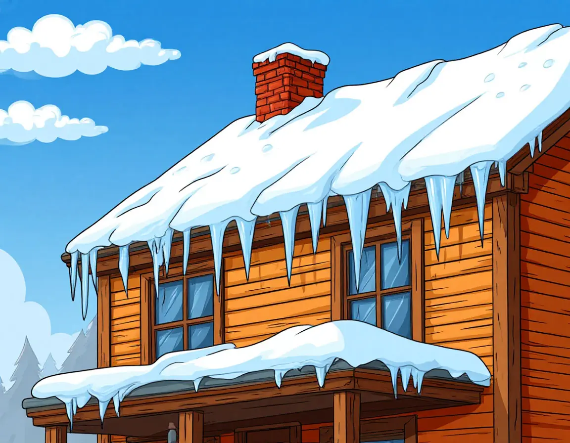 сосульки на крыше дома