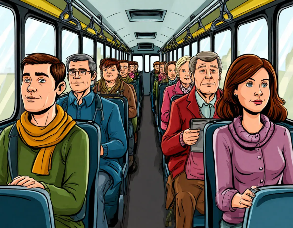 пассажиры в общественном транспорте