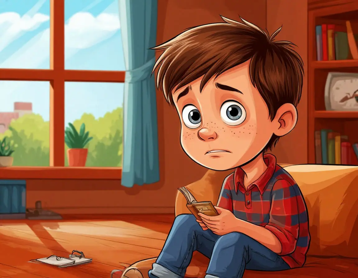 мальчик сидит на полу дома