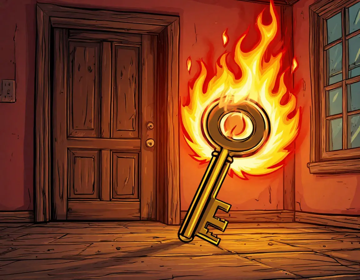 ключ горит пламенем