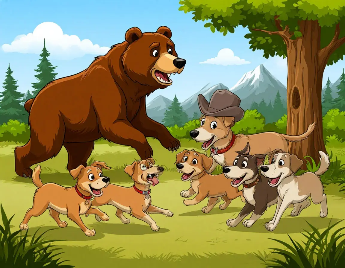 Собаки и медведь
