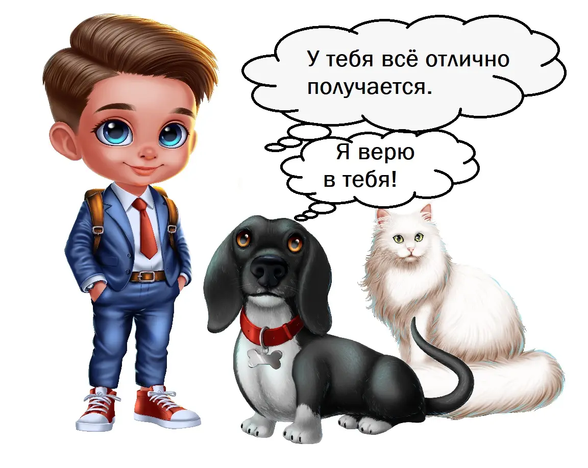 мальчик, пес и кот